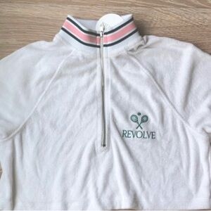 NWT Revolve Terry Cloth Tennis Crop Quarter Zip Jacket